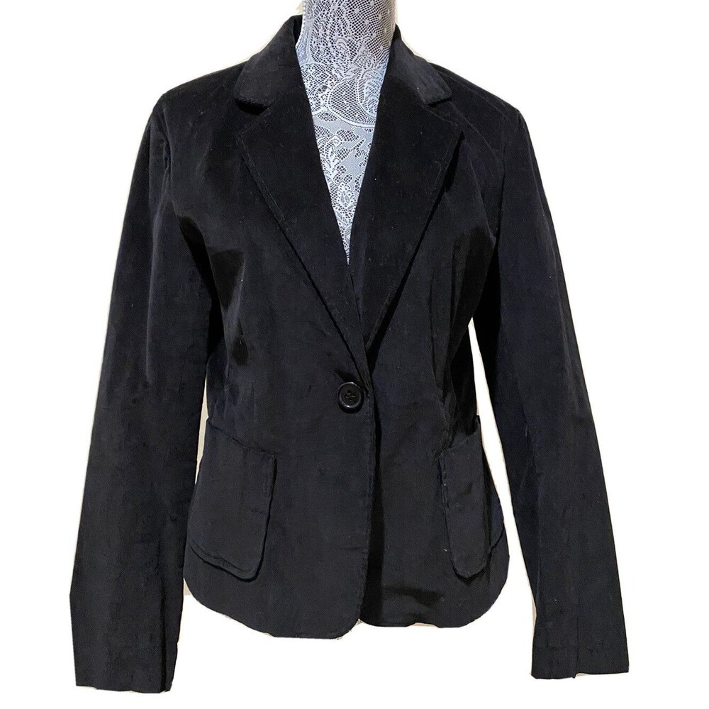 Cambridge Dry Goods Womens 10 Velvet Blazer One Button Tailored Jacket Coat